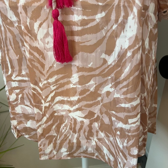 Women's Tan Zebra Print Top - Picture 5 of 6